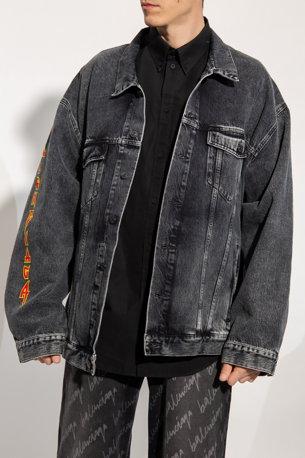 Balenciaga denim jacket mens hotsell